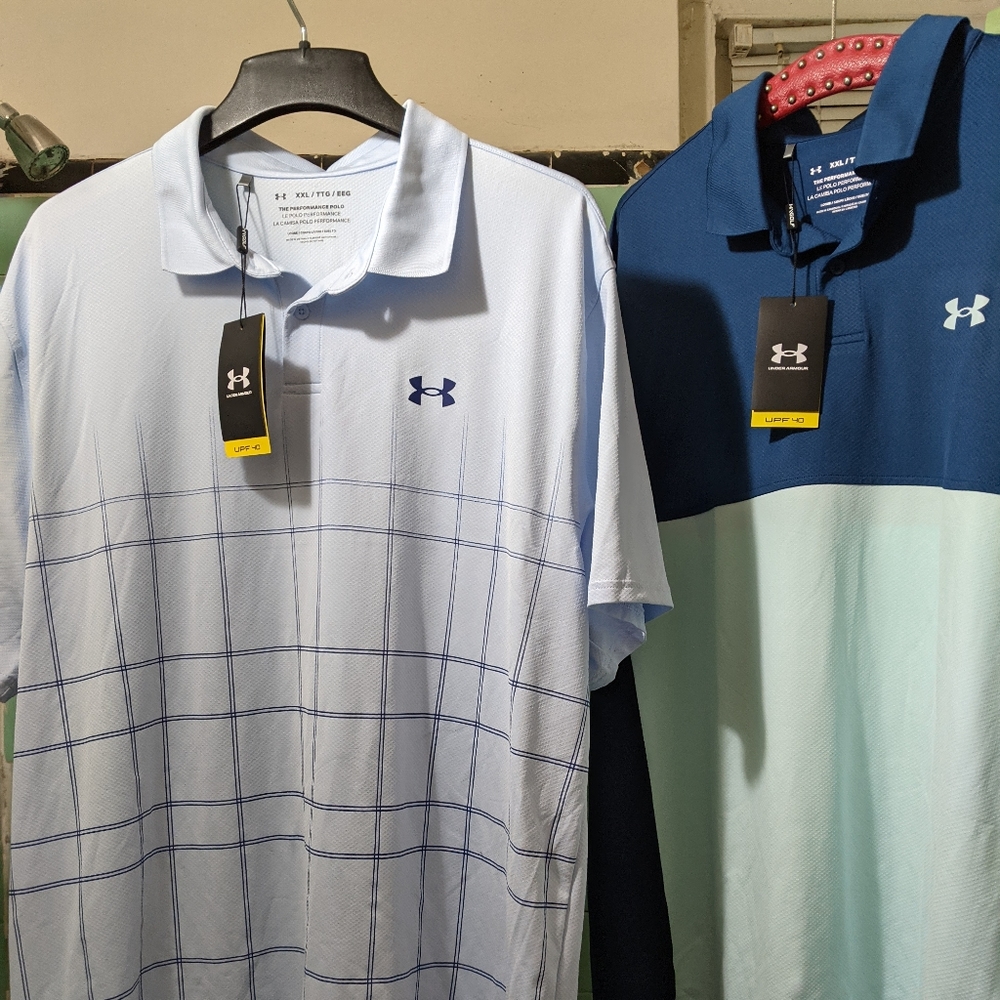 (2) Under Armour Golf Polo Shirts